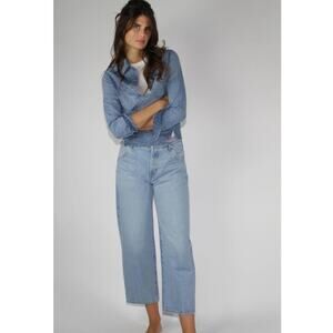 NEW Daily Blue Adriano Goldschmeid Mantra Wide Leg Barrel Jean in Lake